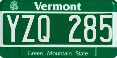 VT license plate YZQ285