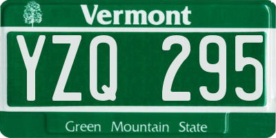 VT license plate YZQ295
