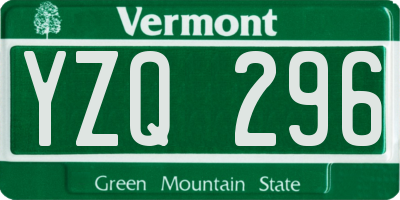 VT license plate YZQ296