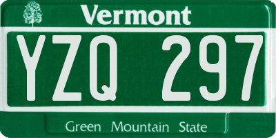 VT license plate YZQ297