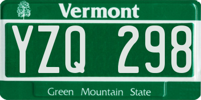 VT license plate YZQ298