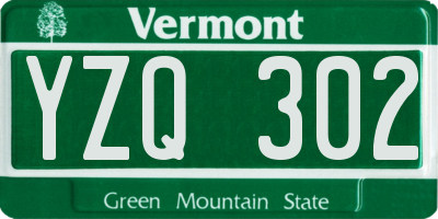 VT license plate YZQ302