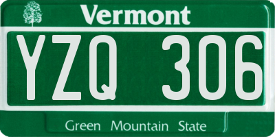 VT license plate YZQ306
