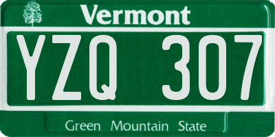 VT license plate YZQ307