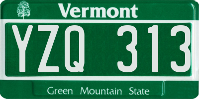 VT license plate YZQ313