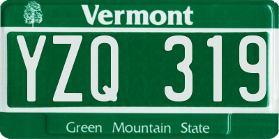VT license plate YZQ319