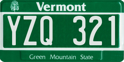 VT license plate YZQ321