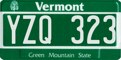 VT license plate YZQ323