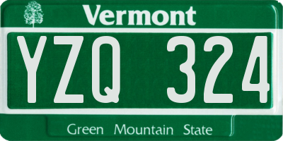 VT license plate YZQ324