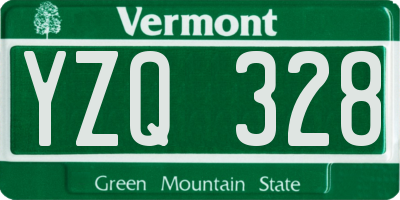 VT license plate YZQ328