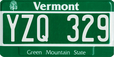 VT license plate YZQ329