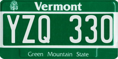 VT license plate YZQ330