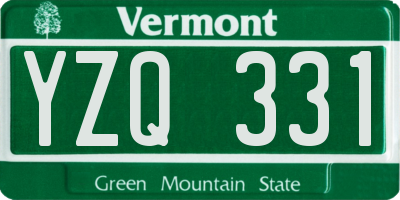 VT license plate YZQ331