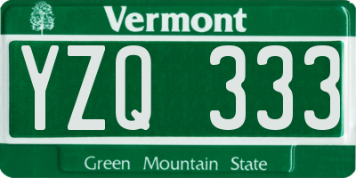 VT license plate YZQ333