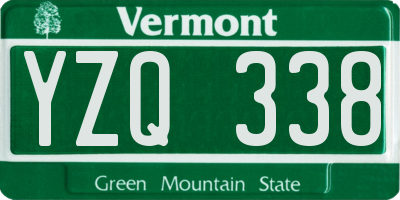 VT license plate YZQ338