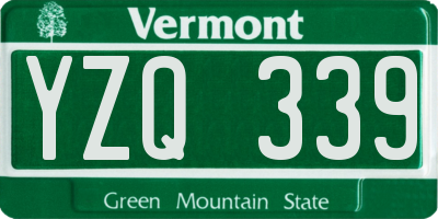 VT license plate YZQ339