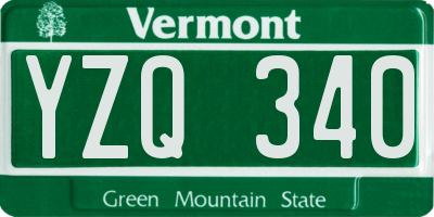 VT license plate YZQ340