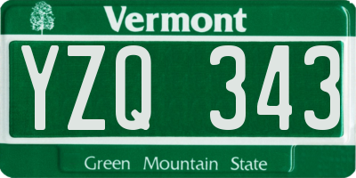 VT license plate YZQ343