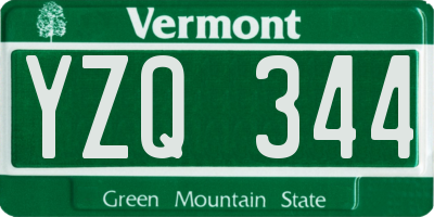 VT license plate YZQ344