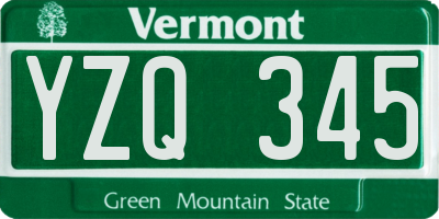 VT license plate YZQ345
