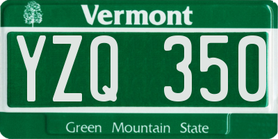 VT license plate YZQ350
