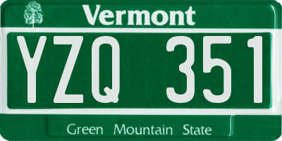 VT license plate YZQ351