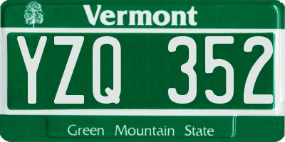 VT license plate YZQ352
