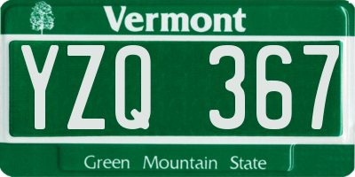 VT license plate YZQ367