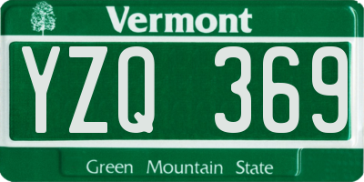 VT license plate YZQ369