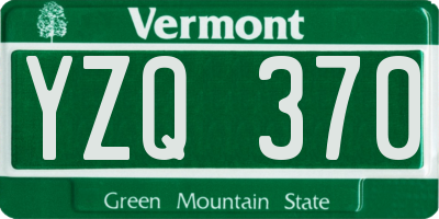VT license plate YZQ370