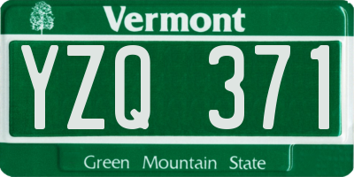 VT license plate YZQ371