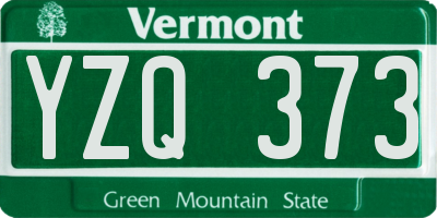 VT license plate YZQ373