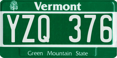 VT license plate YZQ376