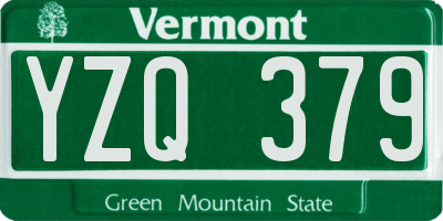 VT license plate YZQ379