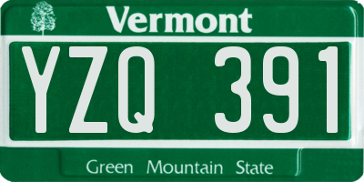 VT license plate YZQ391