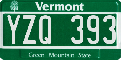 VT license plate YZQ393