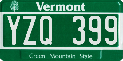 VT license plate YZQ399