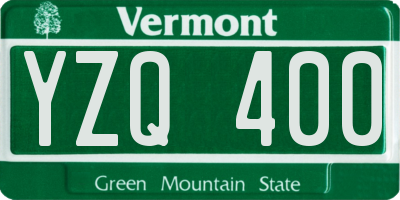 VT license plate YZQ400