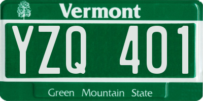 VT license plate YZQ401