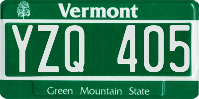 VT license plate YZQ405
