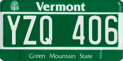 VT license plate YZQ406