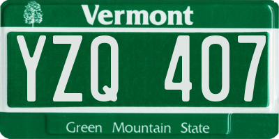 VT license plate YZQ407