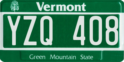 VT license plate YZQ408