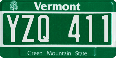 VT license plate YZQ411