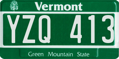VT license plate YZQ413