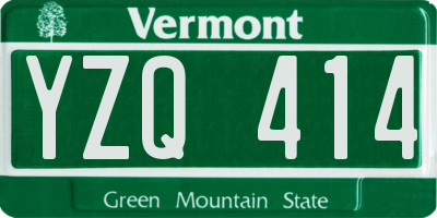 VT license plate YZQ414
