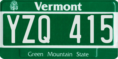 VT license plate YZQ415