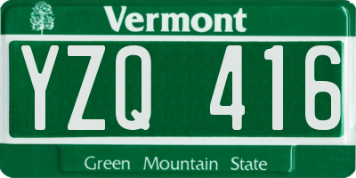 VT license plate YZQ416
