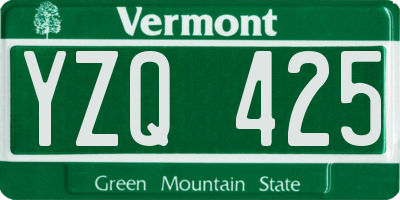 VT license plate YZQ425