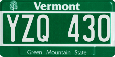 VT license plate YZQ430